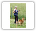 Frauke Bossmann mit Vorführhund Awell